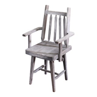 Handmade Rustic Chair in White From the 40s For Sale