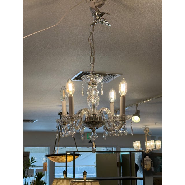Crystal Chandelier, Vintage For Sale - Image 4 of 12