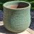 Late 20th Century Ribbed Pottery Planter With Green Volcanic Lava Crater Glaze For Sale - Image 4 of 18