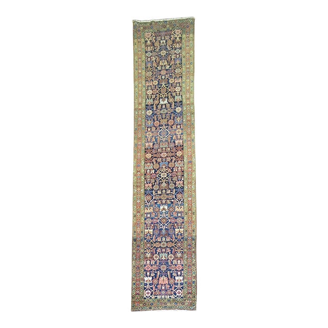 Long Antique Persian Heriz Runner - 3'2" x 14'7" For Sale