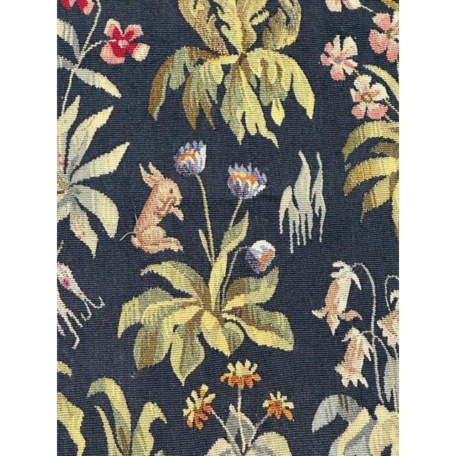 Mid-Century French Aubusson Tapestry Mille Fleurs, 1920s For Sale - Image 9 of 18
