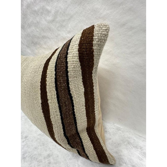 Contemporary Turkish Hemp Pillow Cushion Natural Beige Brown Pillow Cushion Cover 16" x 24" For Sale - Image 3 of 4