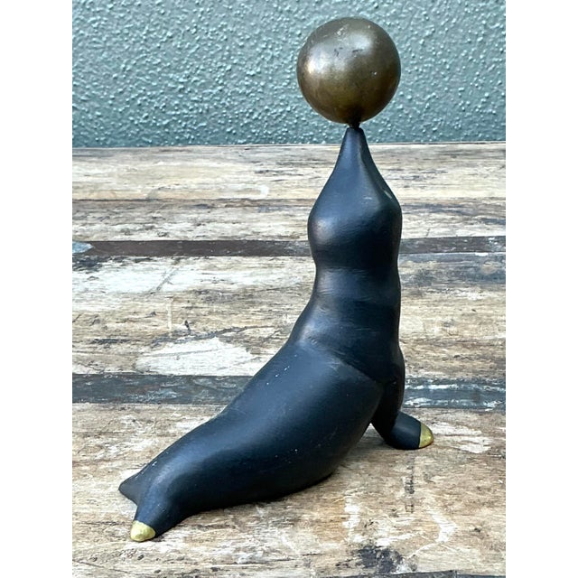 Mid-Century Modern Vintage Mexican Seal With Ball For Sale - Image 3 of 12