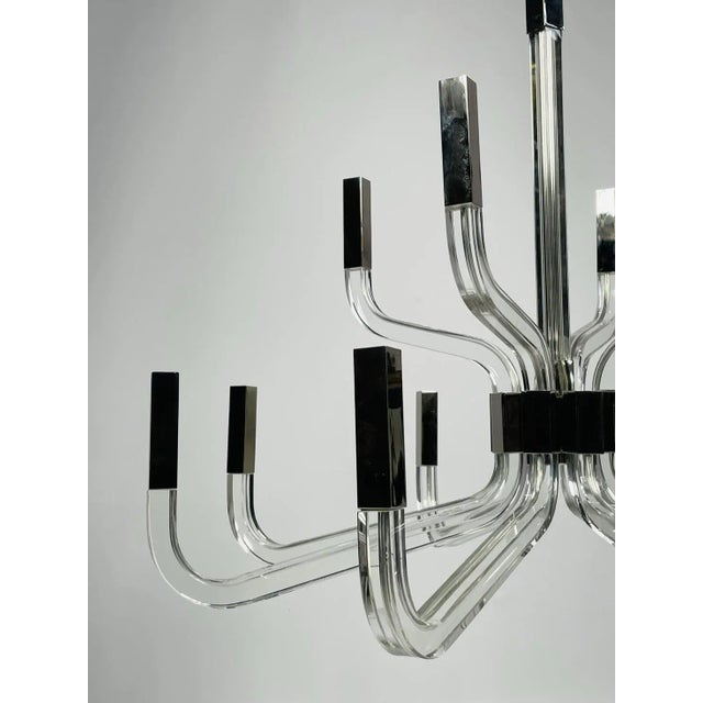 Crystal & Nickel 12 Arm Chandelier by Chapman & Myers for Visual Comfort For Sale - Image 9 of 12