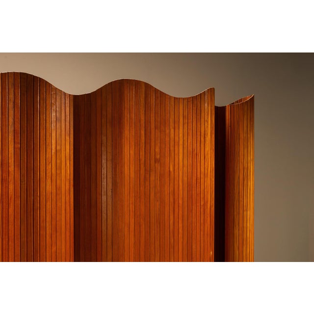 Tambour Folding Screen in Pine by Joamin Baumann for Baumman Fils & Cie, France, 1940 For Sale - Image 9 of 16