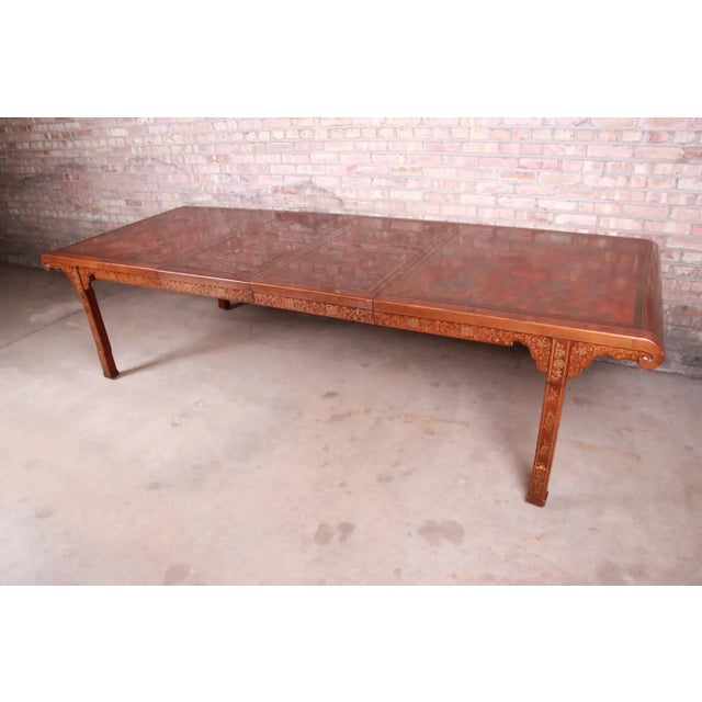 Drexel Heritage Hollywood Regency Chinoiserie Extension Dining Table, Circa 1970 For Sale - Image 16 of 18