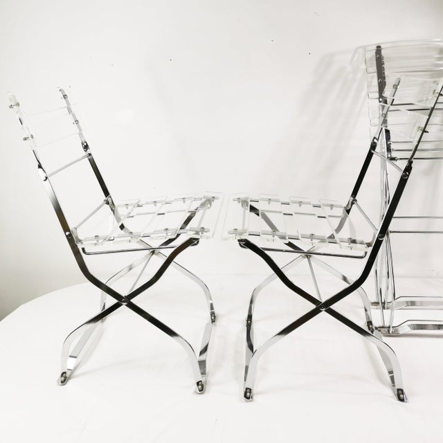 Metal Vintage Folding Chairs from Maison & Jardin, 1970s, Set of 4 For Sale - Image 7 of 18
