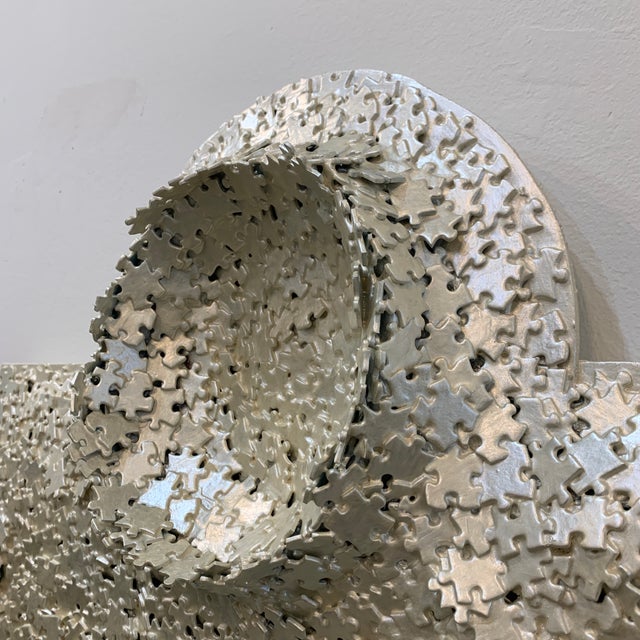 "Monarch in Gold" Contemporary Mixed-Media Puzzle Sculpture For Sale In Atlanta - Image 6 of 9