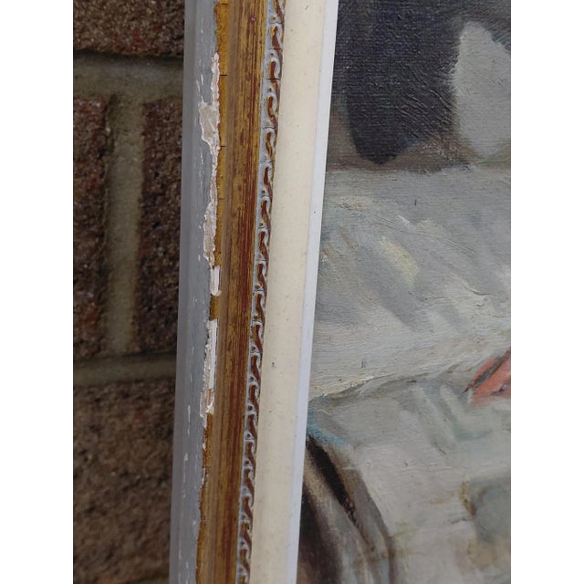 Framed Oil on Canvas Titled "Young Seated Girl Artist" For Sale - Image 11 of 16