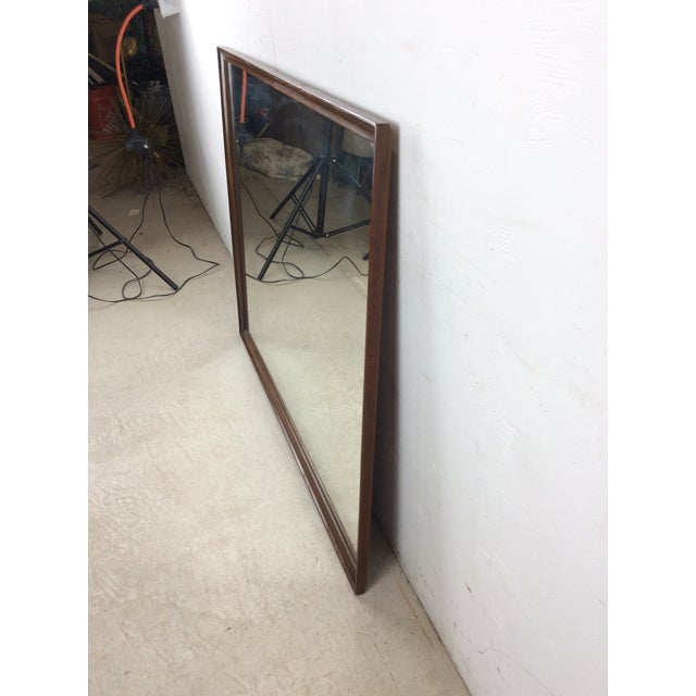 Brown Mid Century Modern Long Rectangular Mountable Wall Mirror Dresser Mirror For Sale - Image 8 of 18
