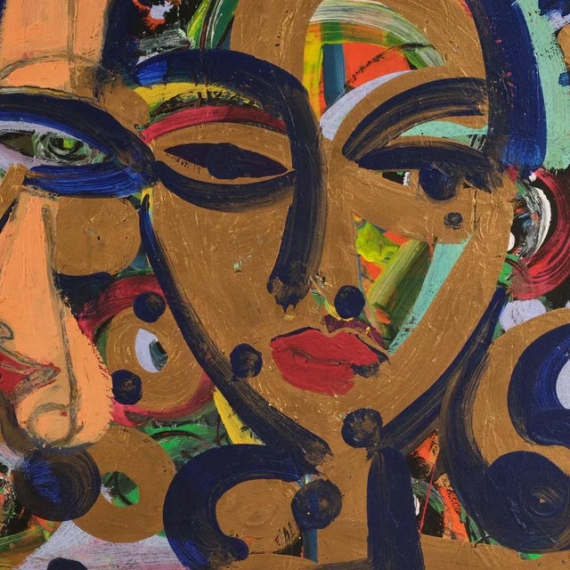 Markus Tollmann "Melanie with animal" Acrylic on plywood with a signature "Tollmann Düsseldorf" Image: 98 x 166 cm with...