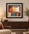 A signed and framed print of a striking mid century modern painting with vibrant colors and geometric design. The artist's...
