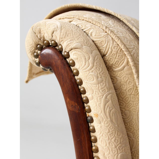 Vintage French Provincial Upholstered Lounge Chair For Sale - Image 17 of 18