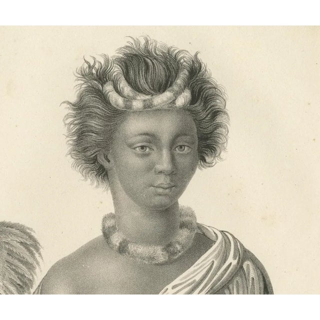 Brodtman, Inhabitants of the Sandwich Islands, Hawaii, 1835, Print For Sale - Image 3 of 10