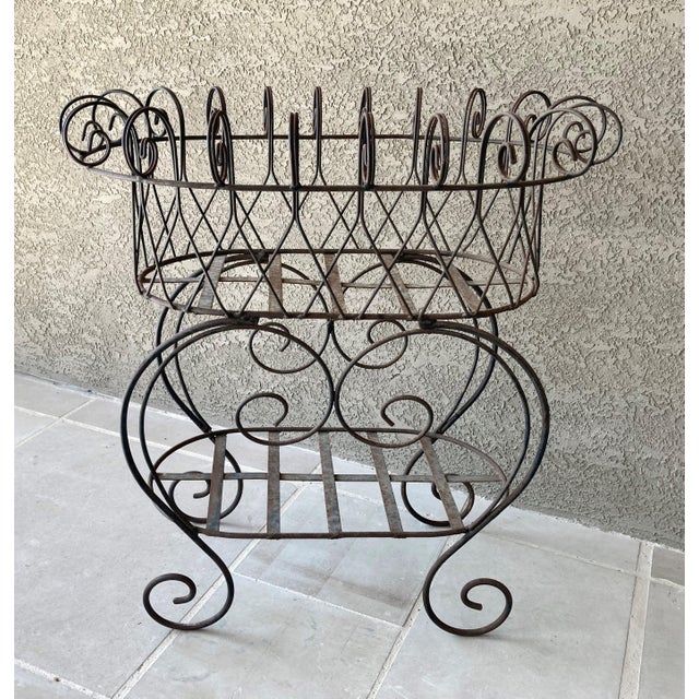 Late 20thCentury NicelySized TwoTier VictorianStyle Steel