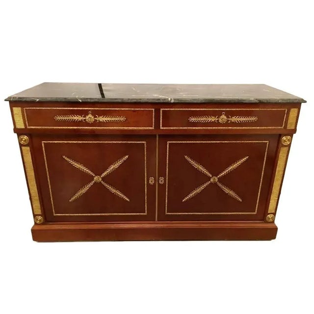 Pair of Maison Jansen Russian Neoclassical Style Cabinets. Bronze mounted cabinets.