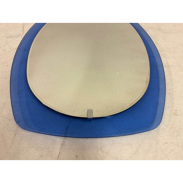 Blue Glass Mirror, Italy, 1970s For Sale - Image 3 of 10