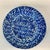 1990s Vintage Americana Arts & Crafts Folk Art Blue Sponge Ware Serving Bowl. For Sale - Image 5 of 8