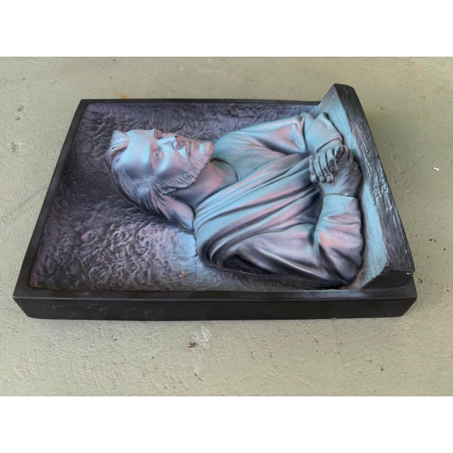 Sculpture Materials Pair of Vintage Mid-Century Modern Religious Relief Wall Plaques “Messiah” & “Prince of Peace” by Victor For Sale - Image 7 of 12