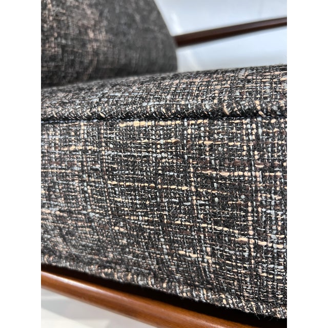 Mid Century Danish Modern Walnut Framed Reclining Lounge Chair & Ottoman by Kofod Larsen for Selig For Sale - Image 12 of 12