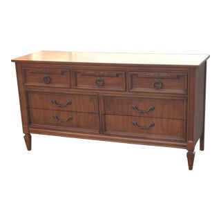 Mid 20th Century Dixie Vintage Walnut Dresser For Sale