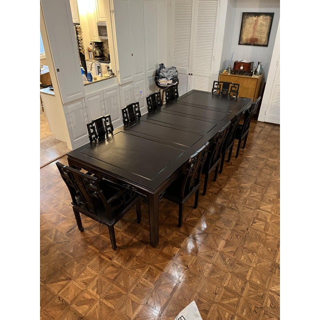 Long Rosewood Dining Table, 10 Chair Set, and Matching Table Pad Set of 20 For Sale In Philadelphia - Image 6 of 14