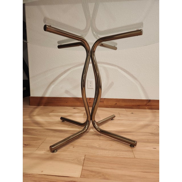 1970's Italian Crome Tube Table With Glass Top For Sale In Denver - Image 6 of 7