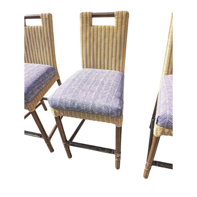 2000 - 2009 Three McGuire Furniture Thomas Pheasant Counter Stools For Sale - Image 5 of 8
