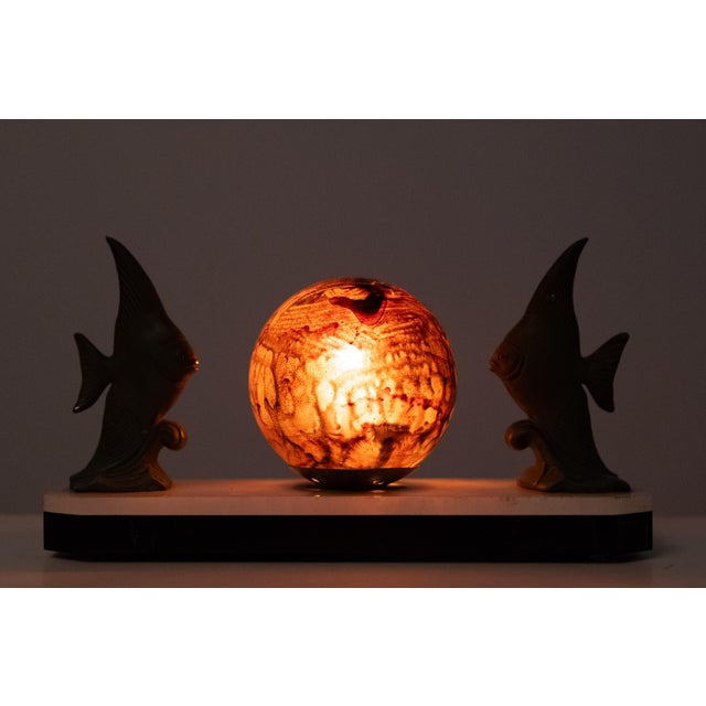 Art Deco Tropical Fish Lamp, 1930s For Sale - Image 4 of 13