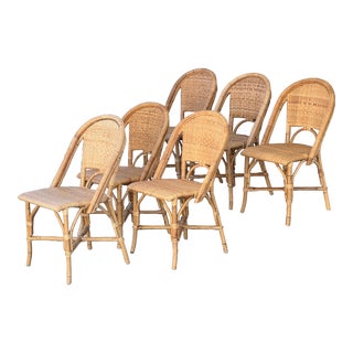 Serena & Lily Riviera Natural Side Chairs, Set of Six For Sale