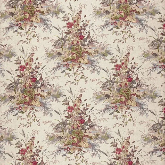A charming quail trio nests among flowers and brush in this delightful Old-World design. Beautifully rendered with lush...