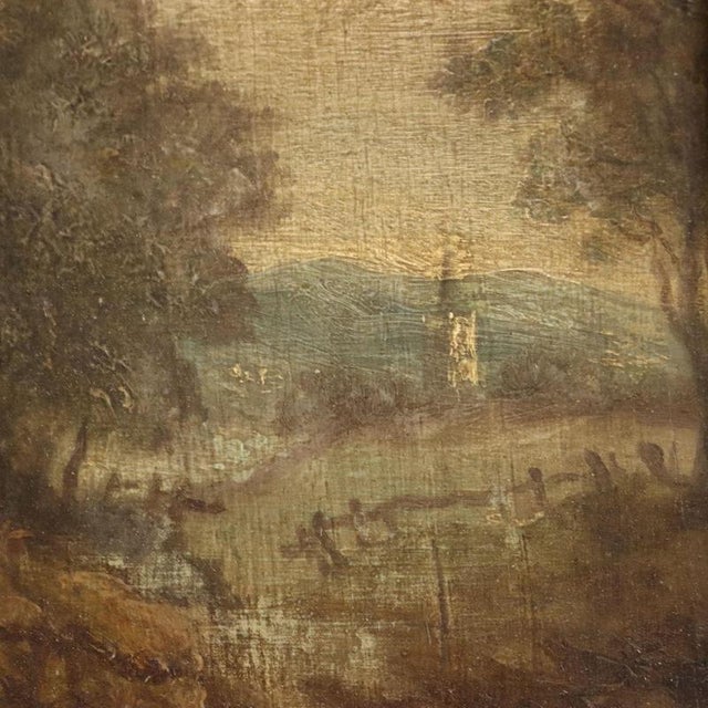 Flemish School Artist, Landscape with Wayfarers, 1700s, Oil Painting, Framed For Sale - Image 5 of 10