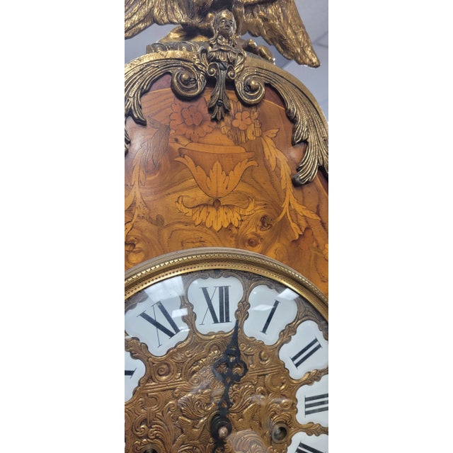 1980s French Inlaid Tall Grandfather Clock For Sale - Image 10 of 18