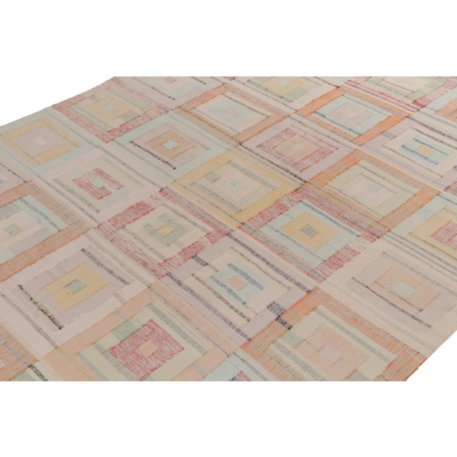 2010s Rug & Kilim’s Modern Patchwork Kilim in Polychrome Geometric Patterns For Sale - Image 5 of 7