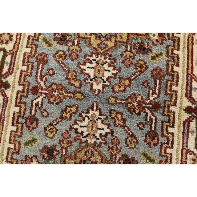 Textile Heriz Runner 2’7” X 5’8” Blue Wool Tribal Hand-Knotted Oriental Rug For Sale - Image 7 of 11