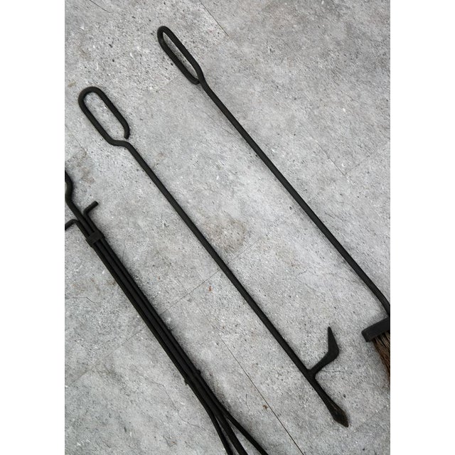 Black Mid Century Modern Fireplace Tools Metal Cast Iron Pilgrim Seymour Nelson MCM For Sale - Image 8 of 11