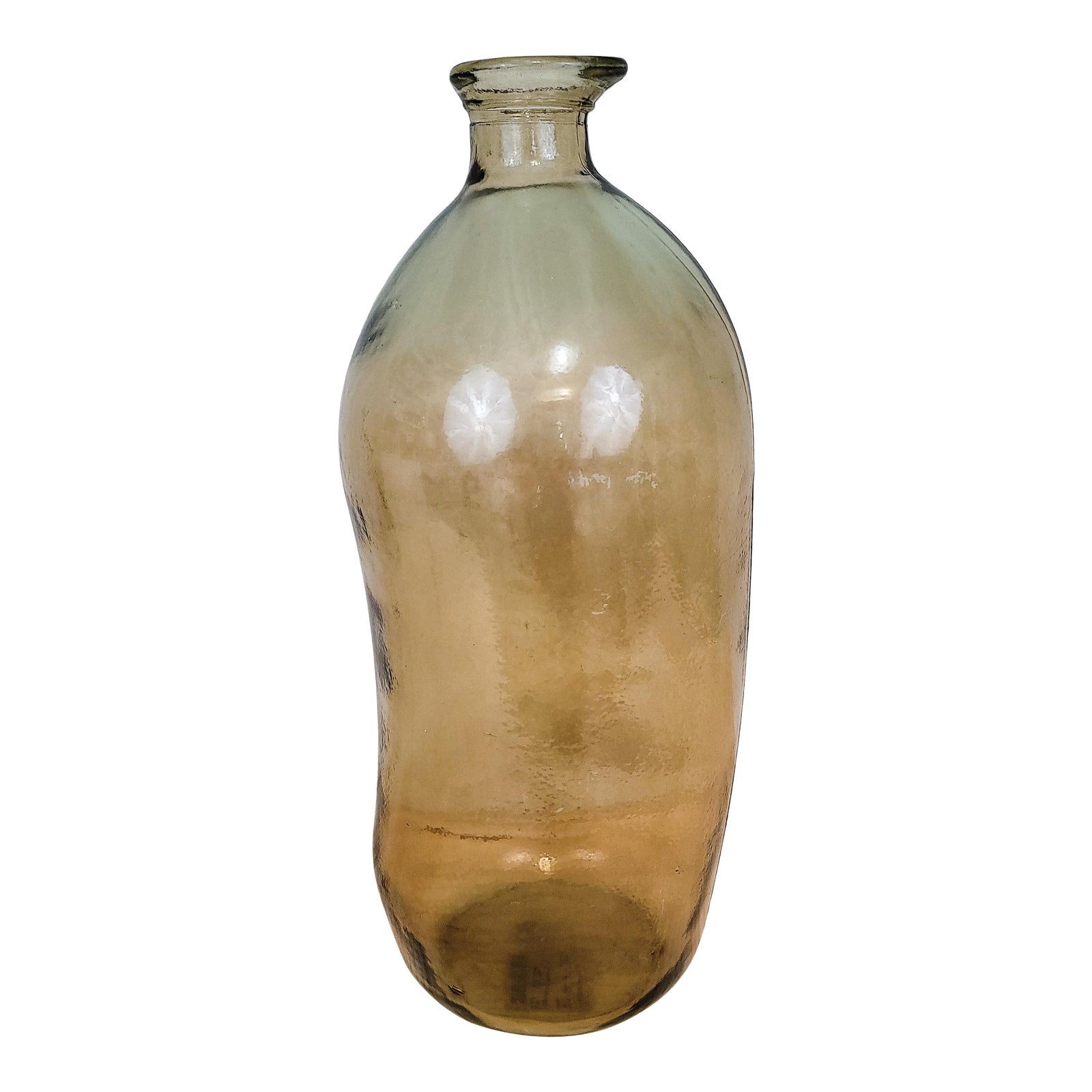 1990s Large Recycled Glass Floor Vase | Chairish