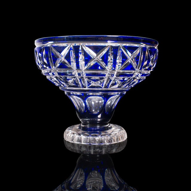 1930s Vintage English Glass Decorative Bowl For Sale - Image 4 of 12