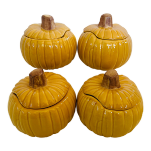 Williams-Sonoma "Autumn Harvest" Pumpkin Soup Bowls Lidded-Set of 4