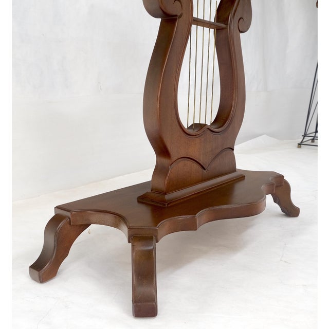 Carved Walnut Lyre Base Victorian Style Marble Top Console Table MINT!