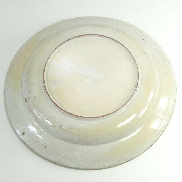 19th Century French Desevres Big Ceramic Plate, 1890s For Sale - Image 9 of 10