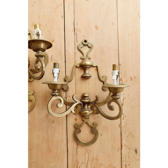 Vintage Brass Wall Sconces, 1970s, Set of 2 For Sale - Image 4 of 8