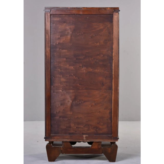 Brown Jules Leleu Art Deco Palisandre Tall Cabinet With Mother of Pearl Inlay For Sale - Image 8 of 13