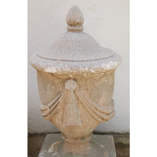 Large Estate Concrete Garden Finials Pair Chairish