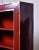 Wood Vintage Red Lacquered Chinoiserie Style Shelf Cabinets With Brass Trim and Hardware - Pair For Sale - Image 7 of 13