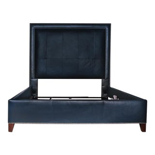 Vanguard Furniture Leather With Nailheads Queen Size Bed Frame For Sale