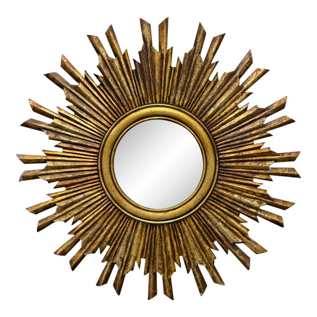 Creative Co-Op Wood Sunburst Mirror For Sale