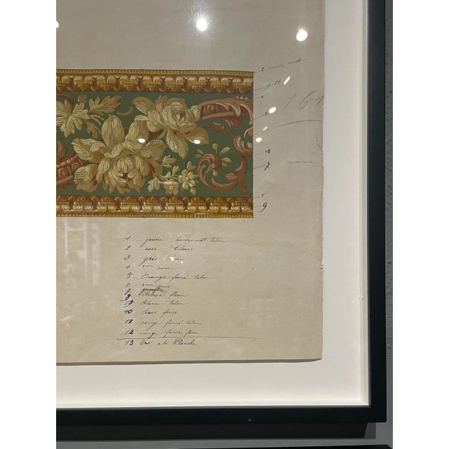 French Original Antique French Hand Painted Floral Strike-Off For Sale - Image 3 of 13