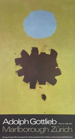 1972 Original Expressionist Exhibition Lithograph by Adolph Gottlieb