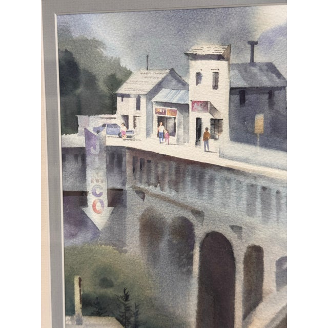 Norman Duke Depoe Bay Framed Watercolor, Circa 1985 For Sale - Image 4 of 11